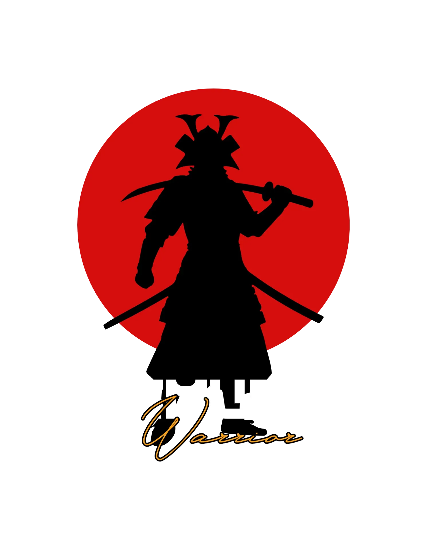Samurai - Red Moon Silhouette