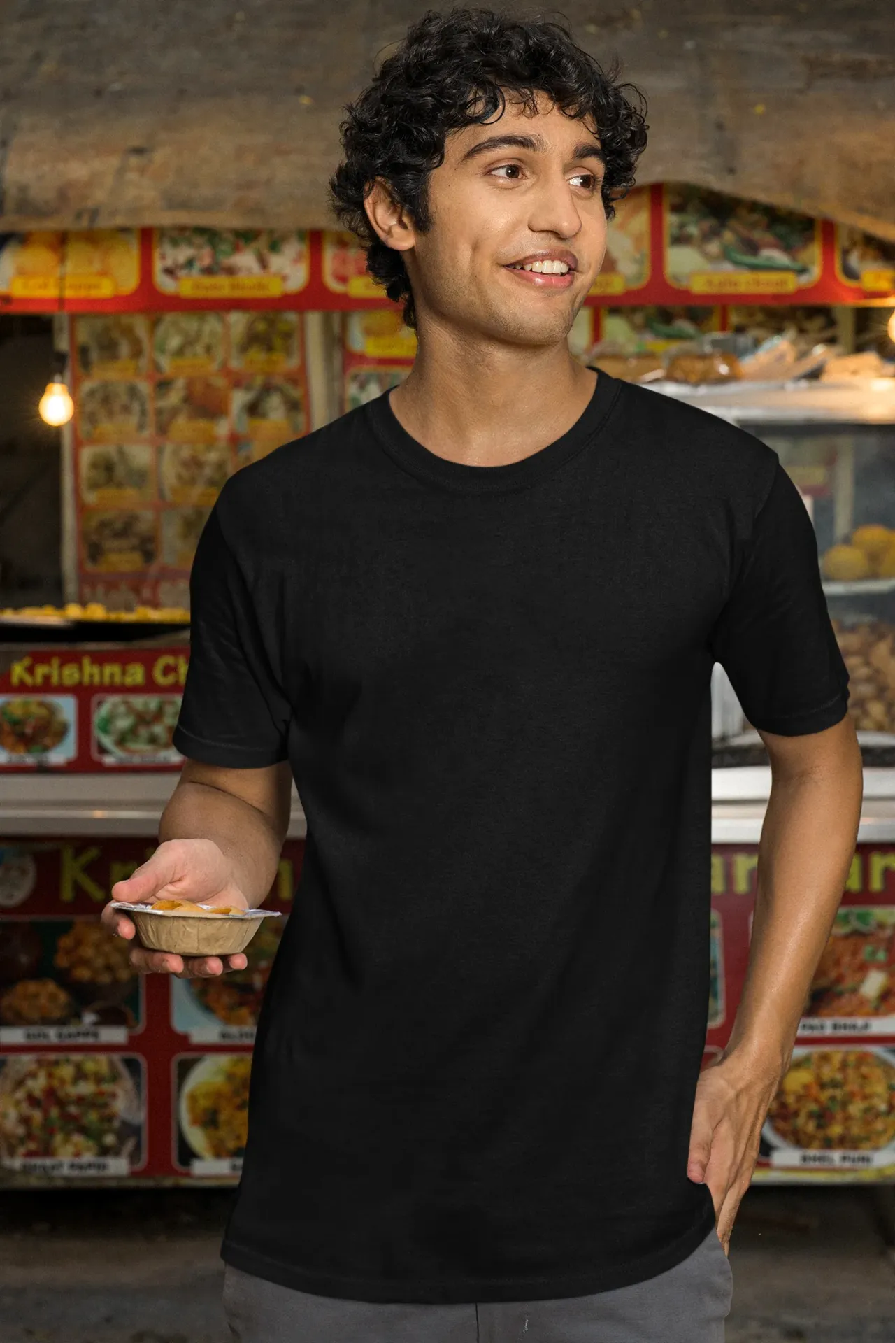 [TC-ARN180-COT-BLK-34XS] Adults Round Neck | 180 GSM | 100% Cotton (Black, 34 - XS)